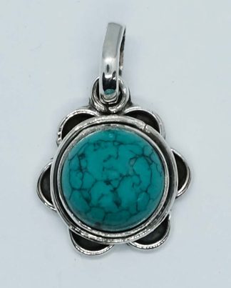 Silver Pendant Turquoise 10×10