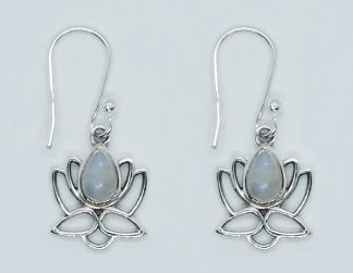 Silver Earring Lotus Rainbow