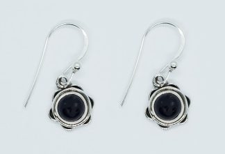 Silver Earring Round Amethyst