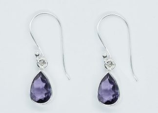 Silver Earring Cut Amethyst