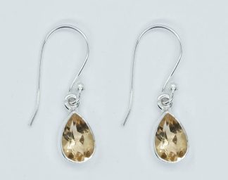 Silver Earring Cut Citrine