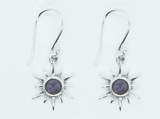 Silver Earring Star Amethyst