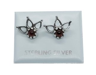 Silver Stud Crown Garnet