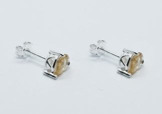 Silver Stud Cut Citrine