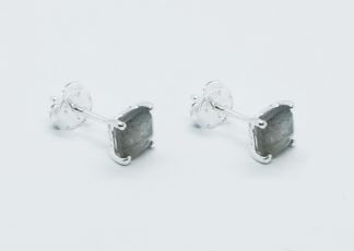 Silver Stud  Cut Labradorite
