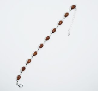 Silver Amber Bracelet Teardrop