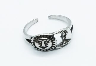 Silver Toe Ring Sun Moon
