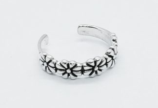 Silver Toe Ring Flowers