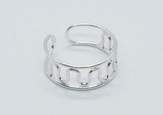 Silver Toe Ring Wavy Cut