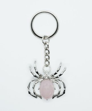 Keyring Rose Quartz Spider