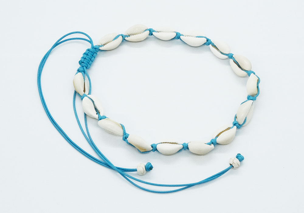 Blue - Thread Braided Shell Choker Necklace Set 09