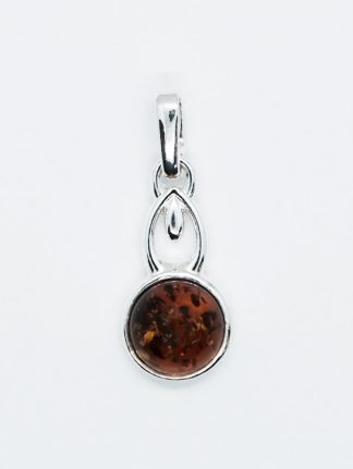 Silver Amber Pendant Round 1.4