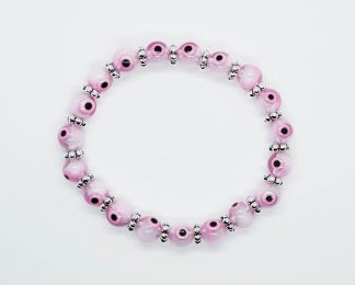 Bracelet Evil Eye Pink Metal