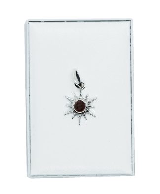 Silver Pendant Sun Garnet