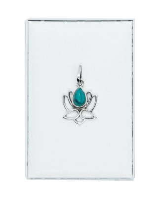 Silver Pendant Lotus Turquoise
