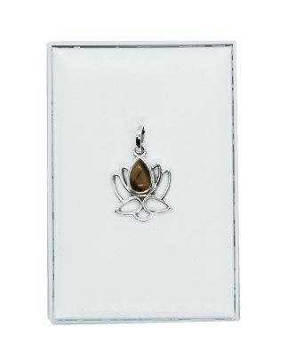 Silver Pendant Lotus Tiger Eye