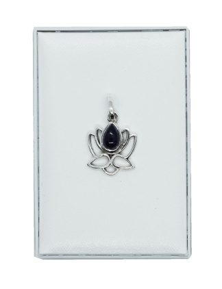 Silver Pendant Lotus Amethyst