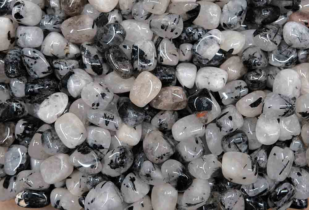 Tumble Stone Black Tourmaline in Quartz
