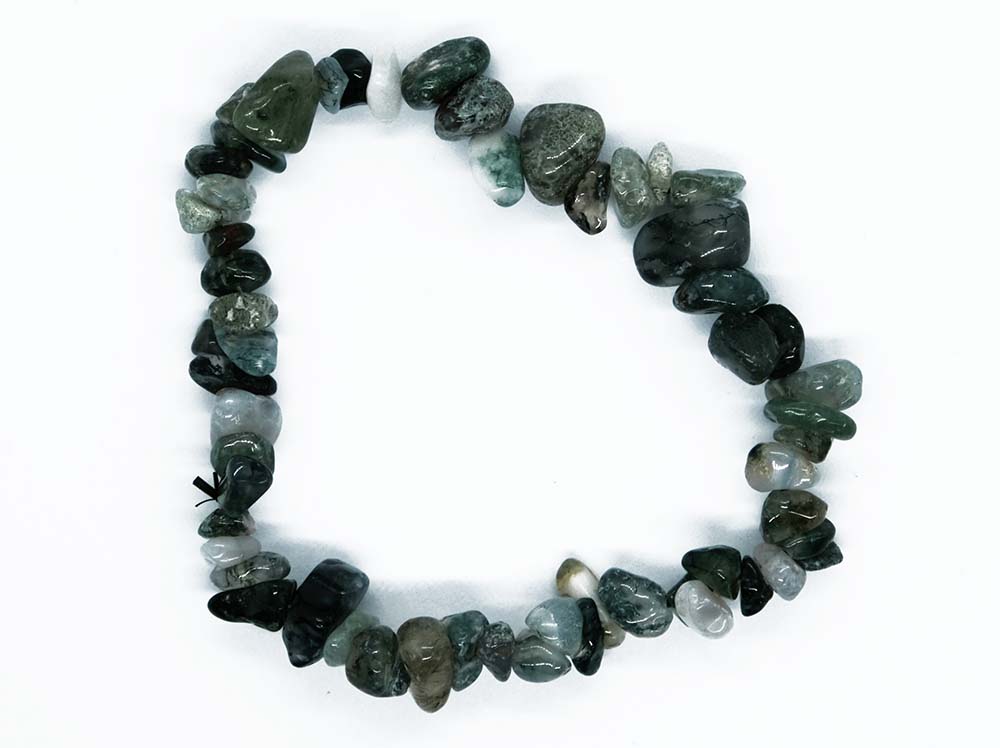 Bracelet Chip Moss Agate 7 Inch