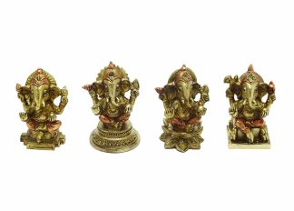 Ganesh Sitting Set of 4 Gold