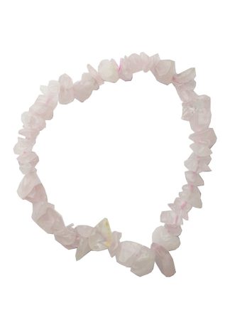 Bracelet Stone Chip Rose Quartz 7 Inch