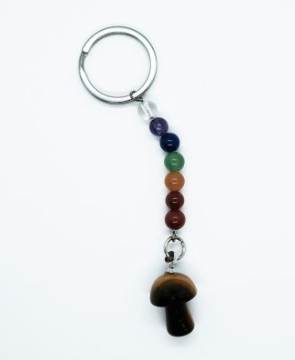 Keyring Mushroom Tiger Eye Chakra