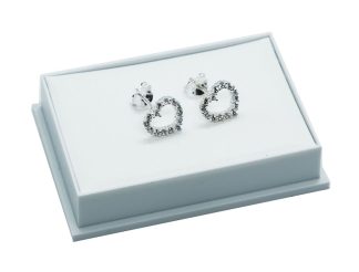 Silver Earing Heart CZ