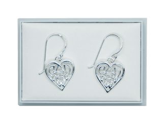 Silver Earing Heart Celtic