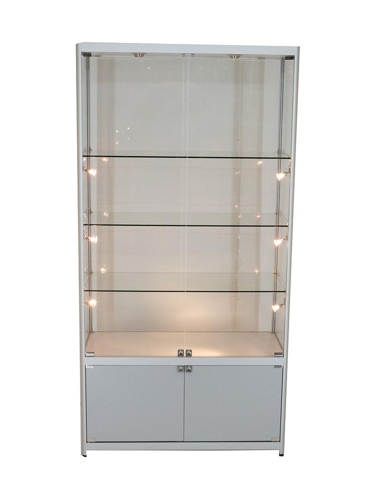 Glass Cabinet 1000X400X1980mm 3 Shelves Halogen Lighting Code 99945