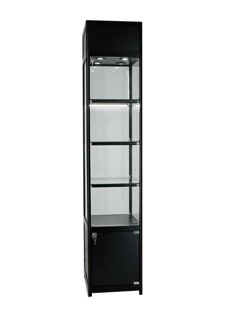 Glass Cabinet 400X400X1980mm 3 Shelves Led Strip Lighting Code 99952