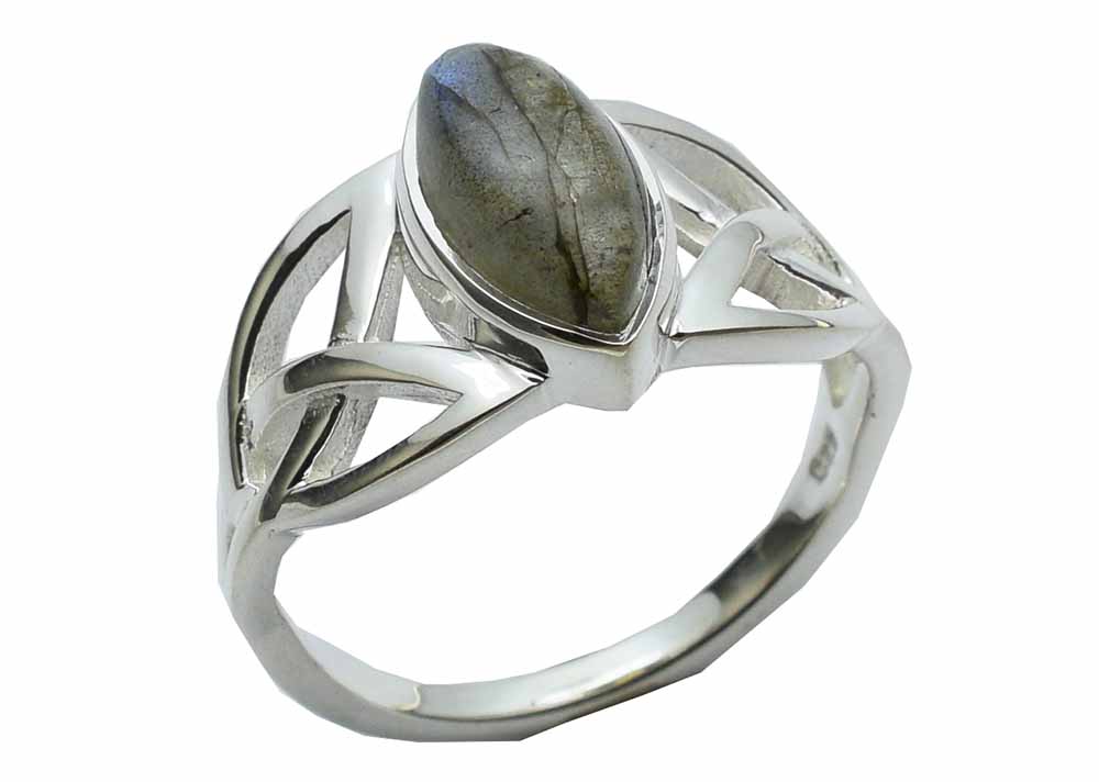 Silver Ring Oval Labradorite