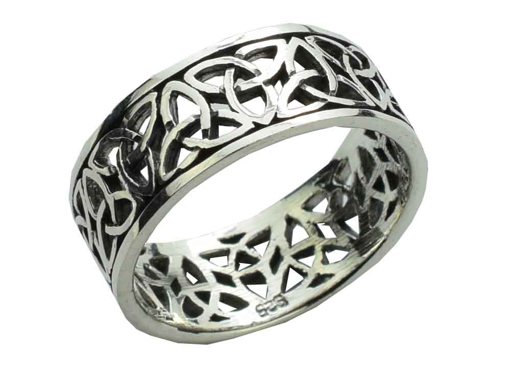 Silver Ring Band Triquetra