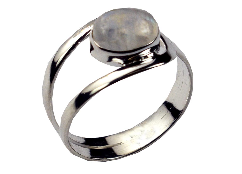 Silver Ring With Oval Rainbow