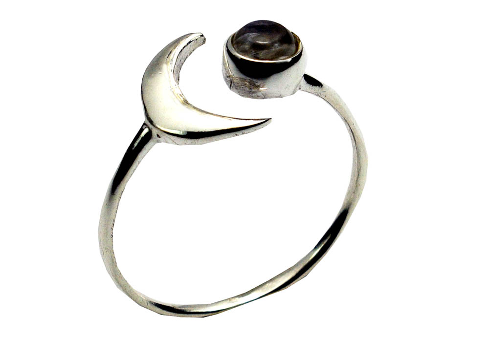 Silver Ring Moon and Sun