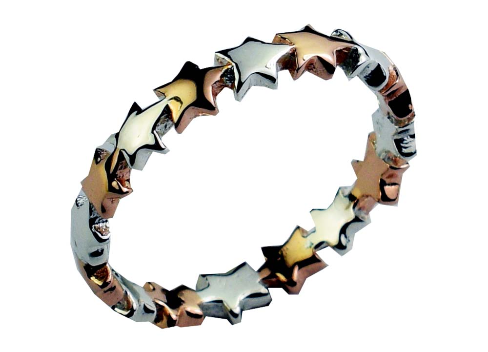 Silver/Rosegold Ring Band Star