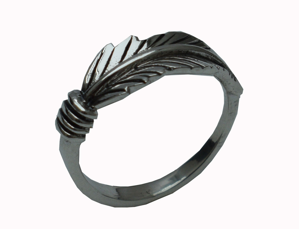 Silver Ring Feather