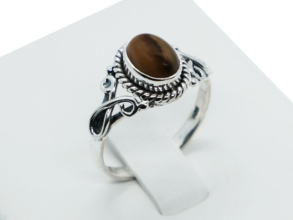 Silver Ring Fancy Tiger Eye