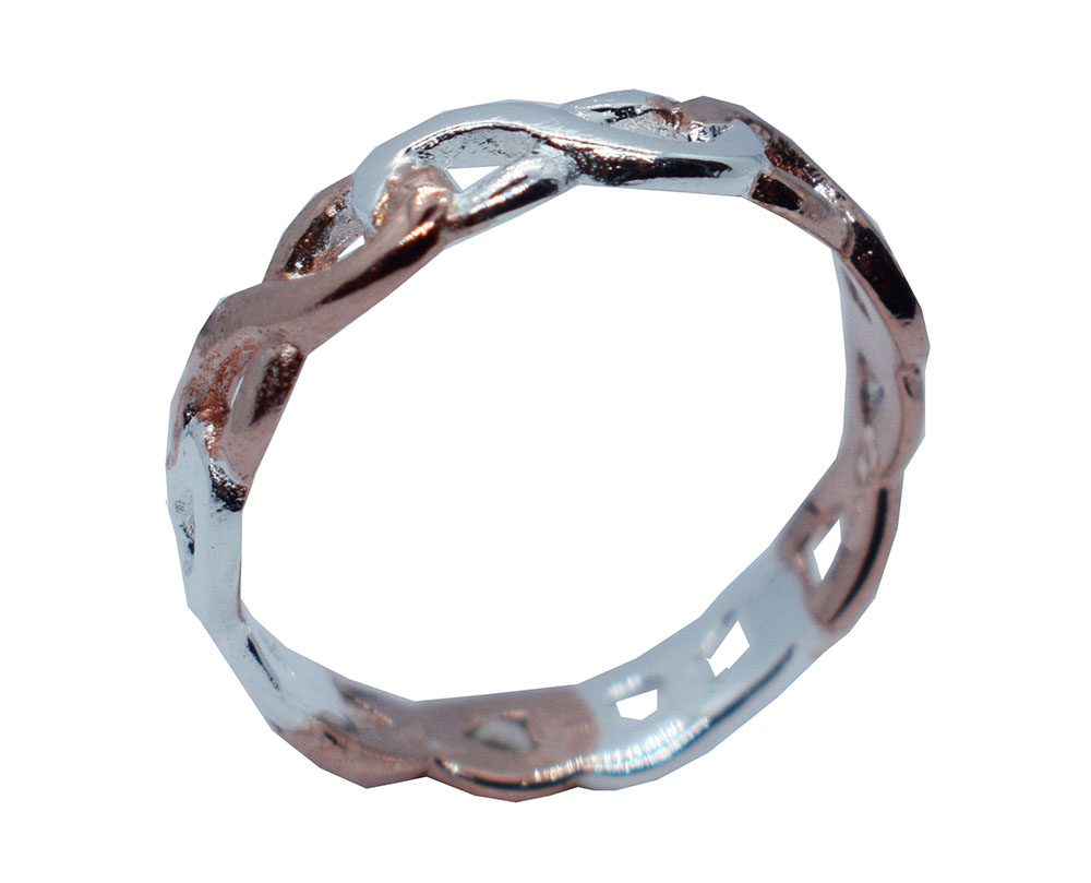 Silver Ring Eternity 2Tone Rose