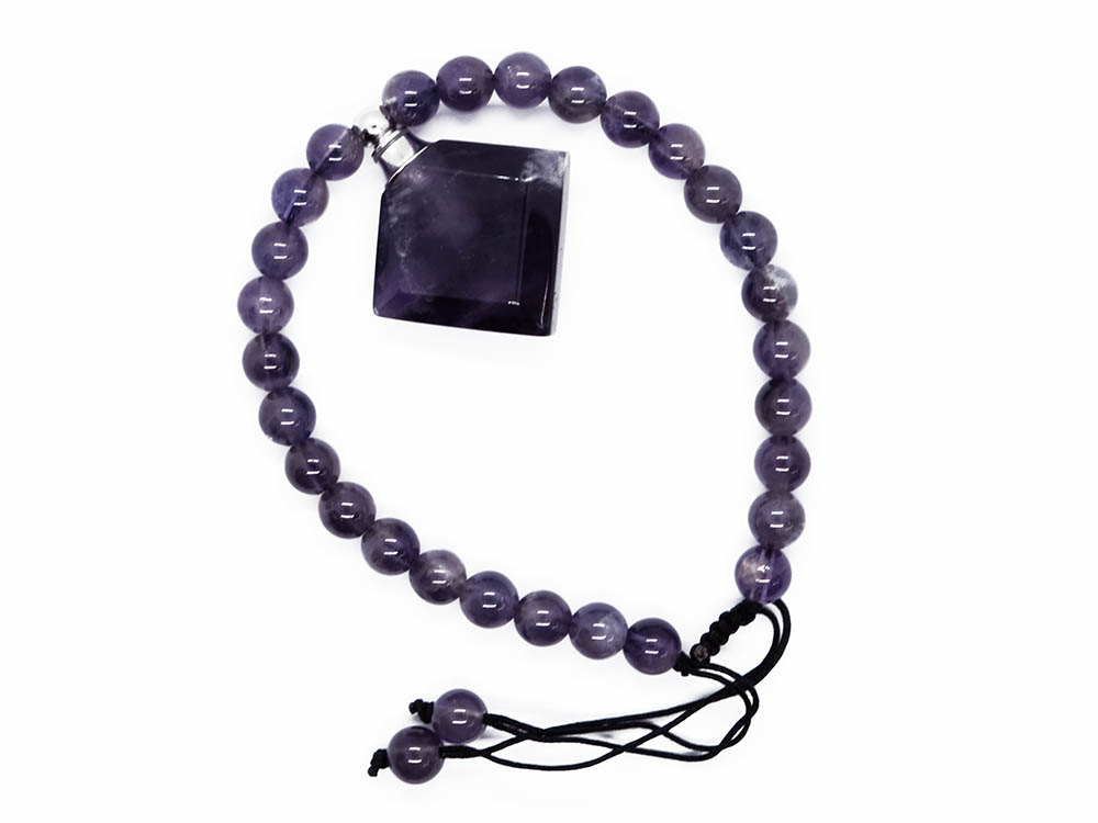 Bracelet Adj Bead Diamond Amethyst Perfume Bottle
