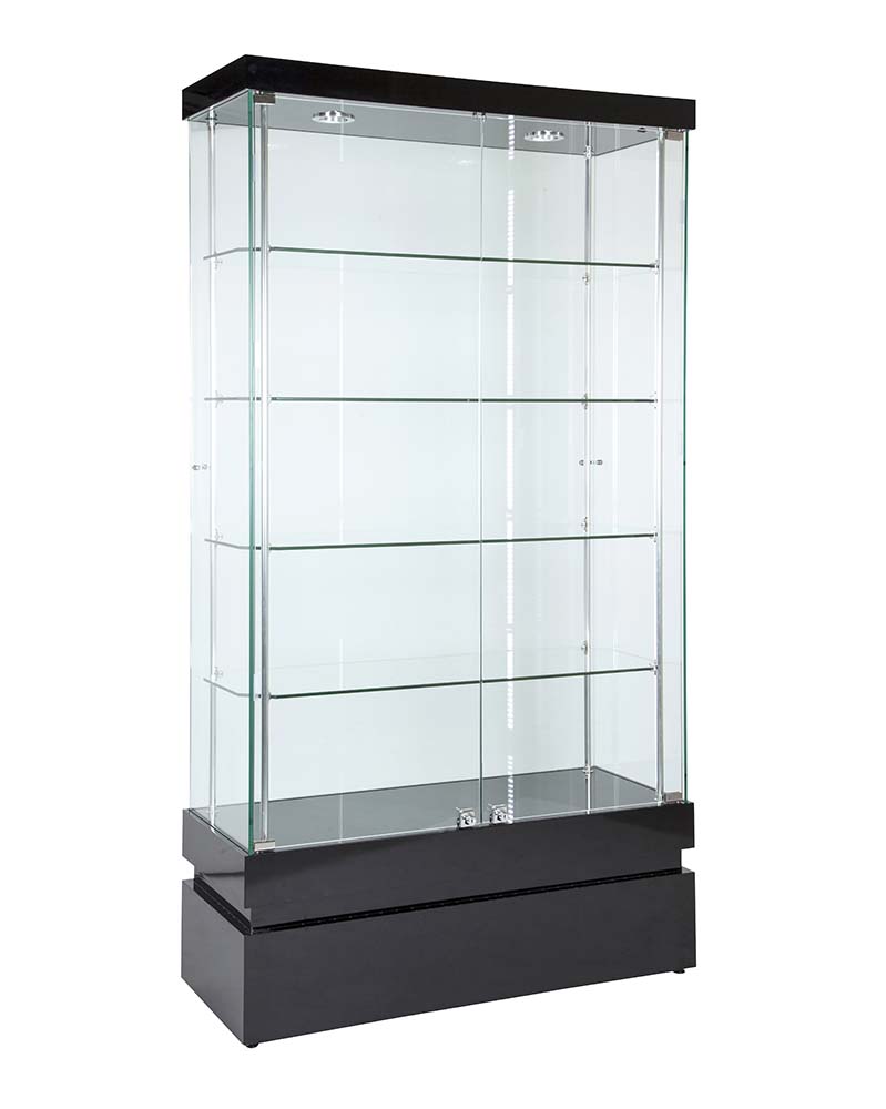 Frameless Glass Cabinet 1000X400X1900mm 4 Shelves Led Strip Lighting Code 99811