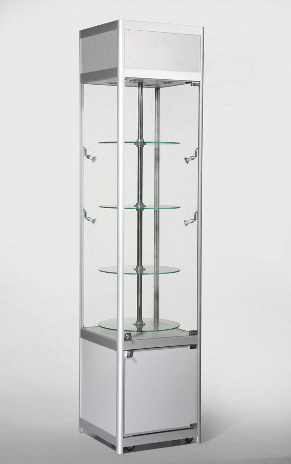 Rotating Glass Cabinet 500X500X1980mm Led Bulb Lighting Code 99908