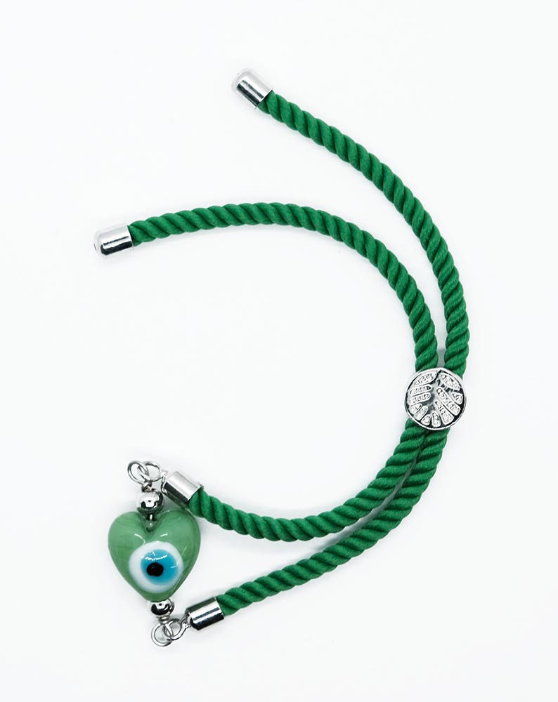 Bracelet Evil Eye Heart Green