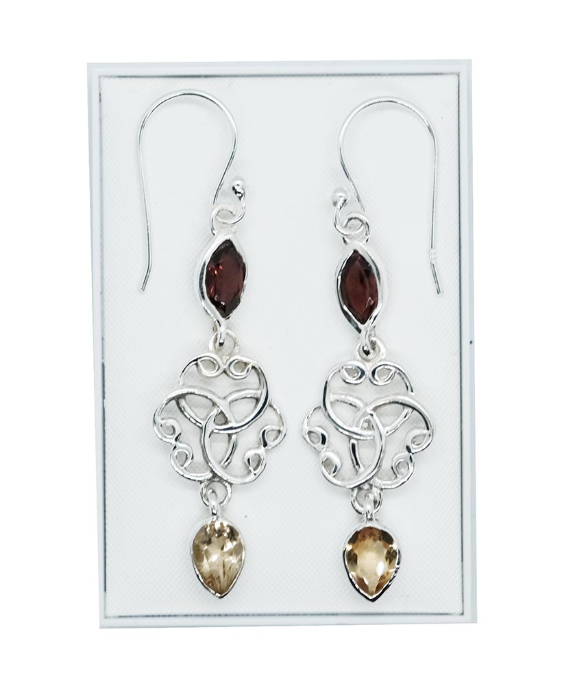 Silver Earring Triquetra Design
