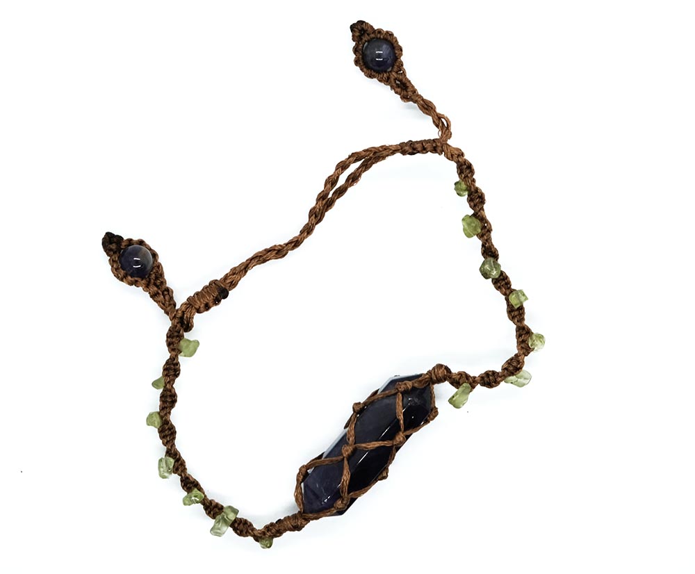 Bracelet Amethyst Wand Woven