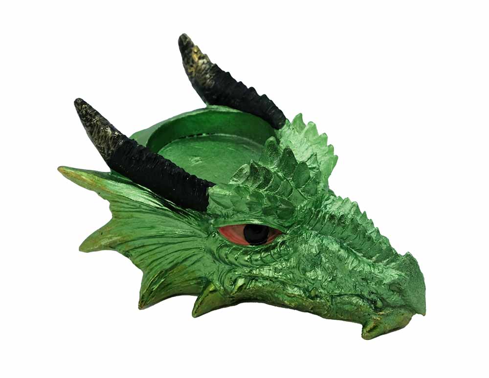 T-Light Holder Dragon Head Green