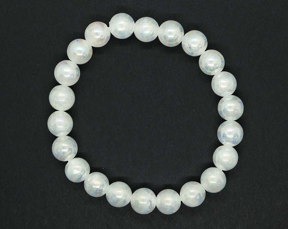 Bracelet 8mm Bead Angel Aura Selenite