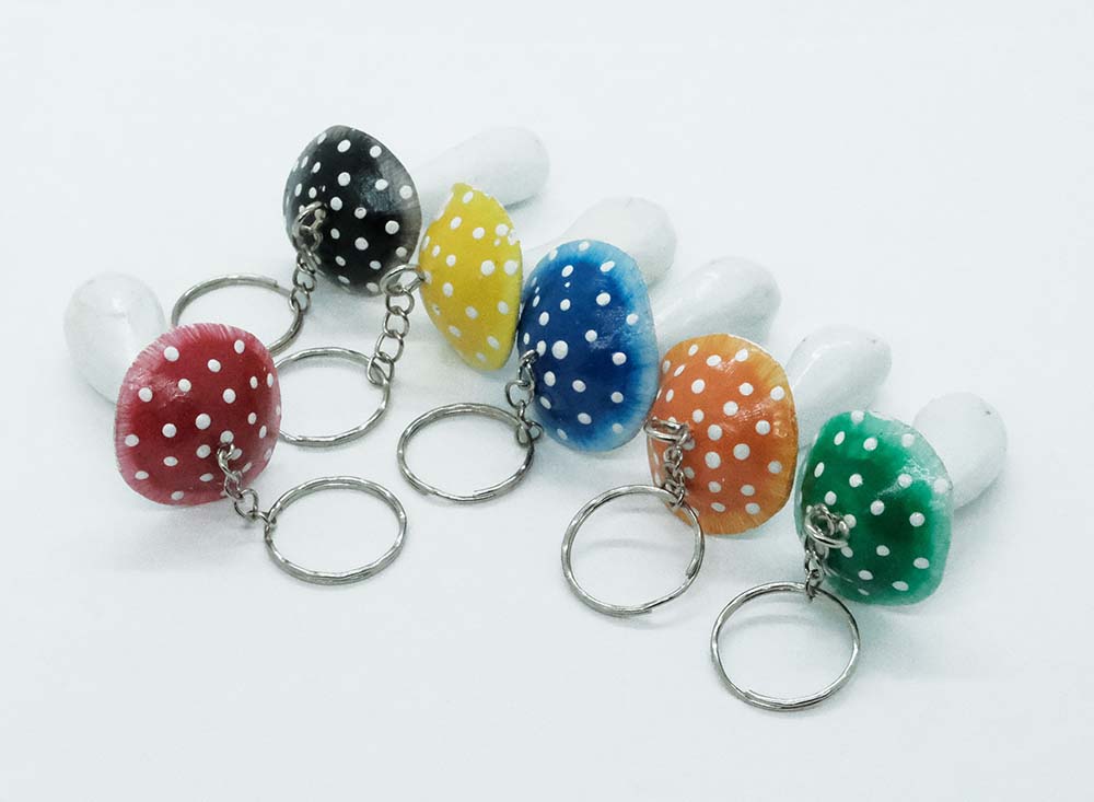 Mushroom Mixed Colour Keyring. 1PC Only