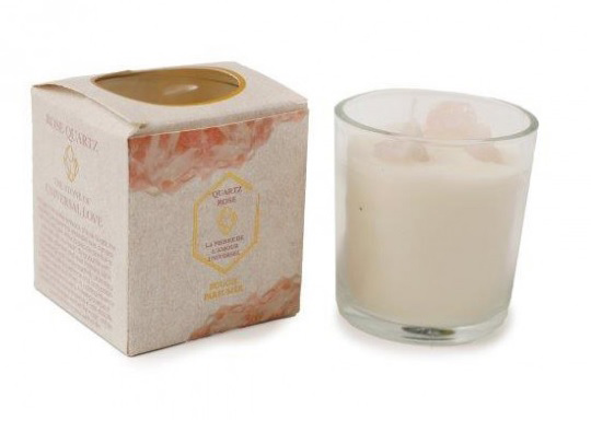 Candle Rose Quartz 9x10cm
