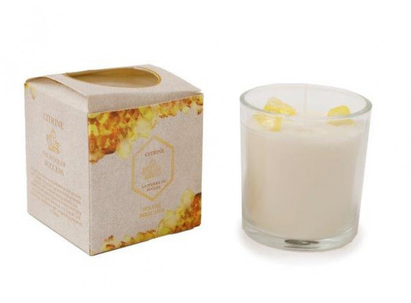 Candle Citrine 9x10cm