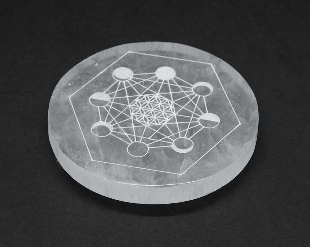 Selenite Disc Moon Phase 10cm
